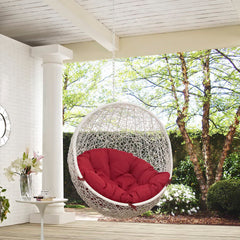Hide White/Red Outdoor Patio Swing Chair Without Stand - Ornate Home