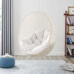 Hide White Sunbrella Fabric Swing Outdoor Patio Lounge Chair Without Stand - Ornate Home