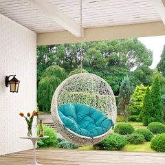 Hide White/Turquoise Outdoor Patio Swing Chair Without Stand - Ornate Home