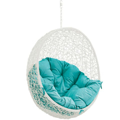 Hide White/Turquoise Outdoor Patio Swing Chair Without Stand - Ornate Home