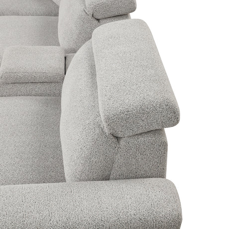 Hieronimus Light Gray Power Sectional - Ornate Home