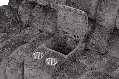 Hieronymus Dark Gray Manual Sofa & Loveseat - Ornate Home