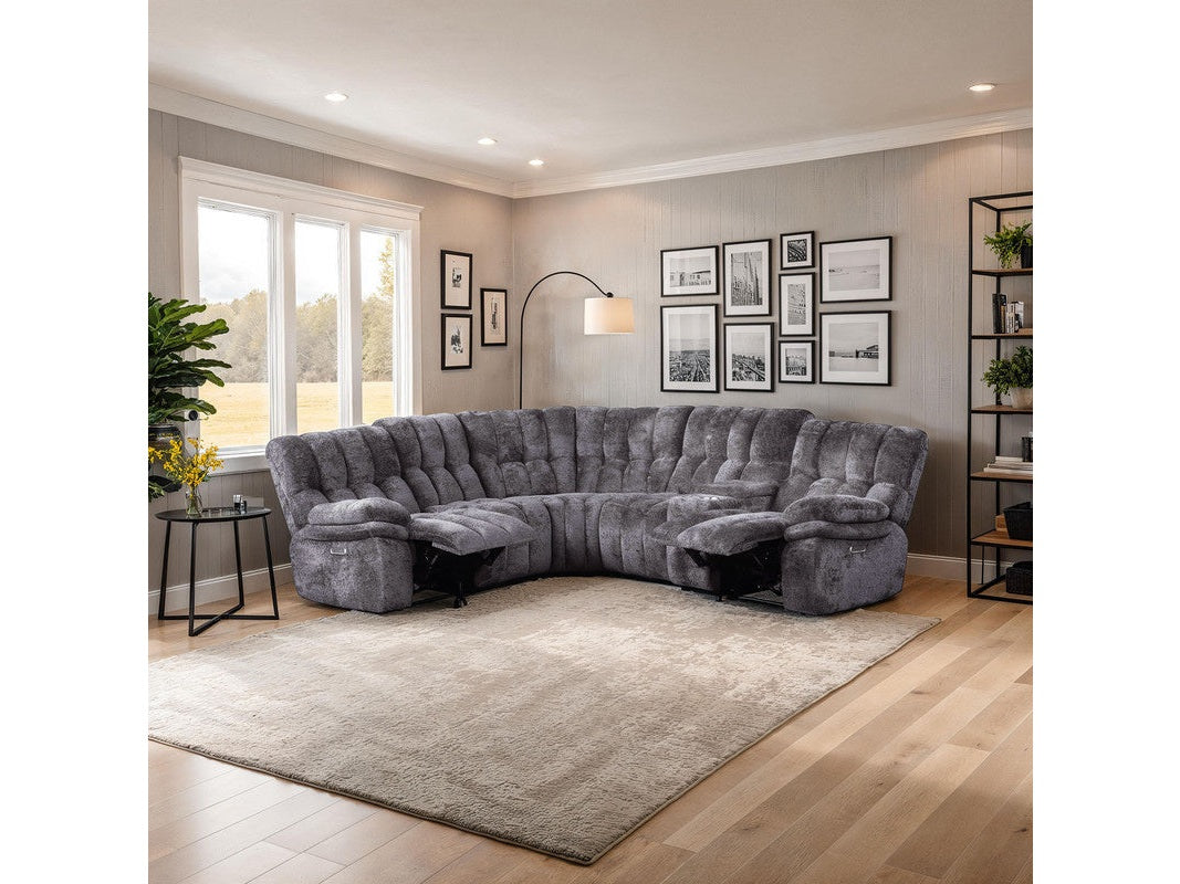 Hieronymus Dark Gray Power Sectional - Ornate Home