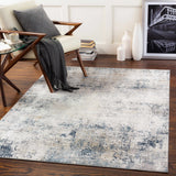Higden Abstract Denim Blue Rug - Ornate Home