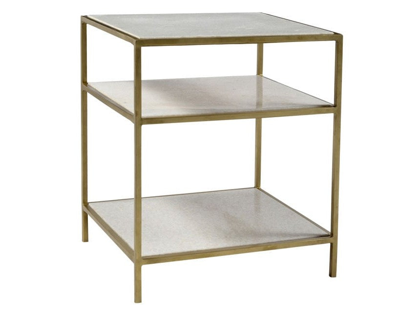 Higgins Brass/Natural Side Table - Ornate Home