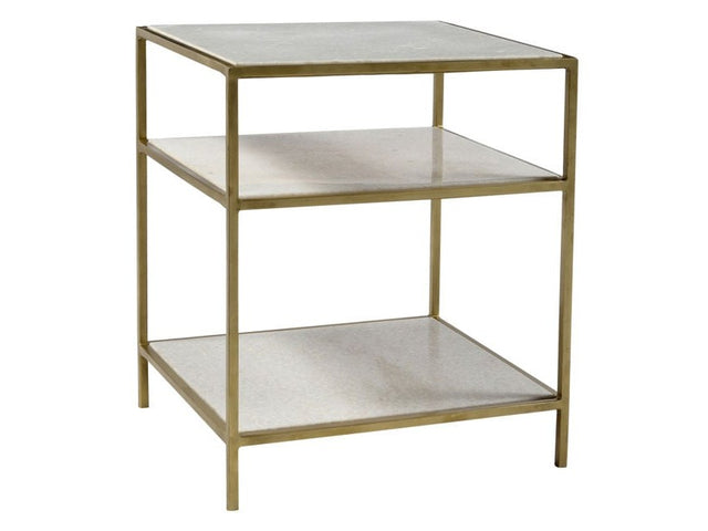 Higgins Brass/Natural Side Table - Ornate Home