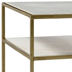 Higgins Brass/Natural Side Table - Ornate Home