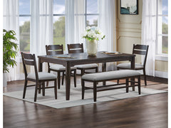 Higgins Dark Oak/Gray Dining Set - Ornate Home