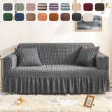 High-Quality Seersucker Stretch Sofa Slipcover with Elastic Bottom and Skirt Washable Furniture Protector for Kids and Pets 1/2/3/4 Seater Options - Ornate Home