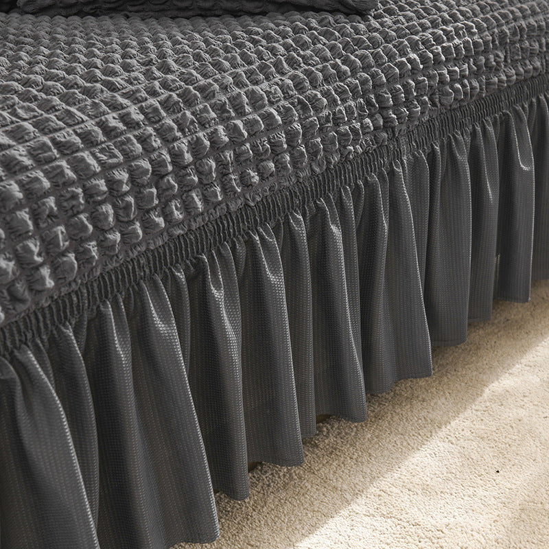 High-Quality Seersucker Stretch Sofa Slipcover with Elastic Bottom and Skirt Washable Furniture Protector for Kids and Pets 1/2/3/4 Seater Options - Ornate Home