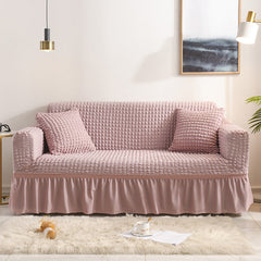 High-Quality Seersucker Stretch Sofa Slipcover with Elastic Bottom and Skirt Washable Furniture Protector for Kids and Pets 1/2/3/4 Seater Options - Ornate Home