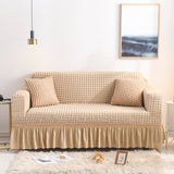 High-Quality Seersucker Stretch Sofa Slipcover with Elastic Bottom and Skirt Washable Furniture Protector for Kids and Pets 1/2/3/4 Seater Options - Ornate Home