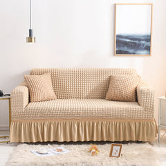High-Quality Seersucker Stretch Sofa Slipcover with Elastic Bottom and Skirt Washable Furniture Protector for Kids and Pets 1/2/3/4 Seater Options - Ornate Home