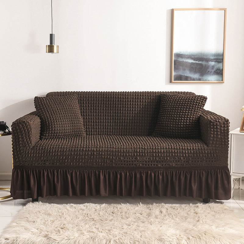 High-Quality Seersucker Stretch Sofa Slipcover with Elastic Bottom and Skirt Washable Furniture Protector for Kids and Pets 1/2/3/4 Seater Options - Ornate Home