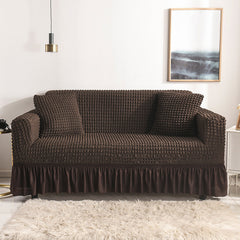 High-Quality Seersucker Stretch Sofa Slipcover with Elastic Bottom and Skirt Washable Furniture Protector for Kids and Pets 1/2/3/4 Seater Options - Ornate Home
