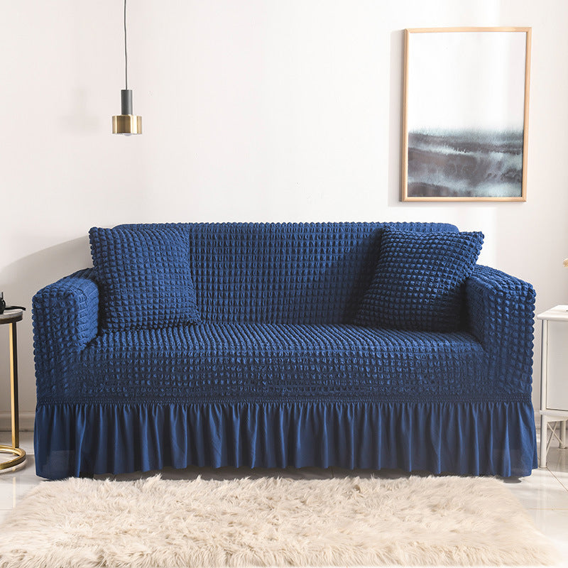 High-Quality Seersucker Stretch Sofa Slipcover with Elastic Bottom and Skirt Washable Furniture Protector for Kids and Pets 1/2/3/4 Seater Options - Ornate Home