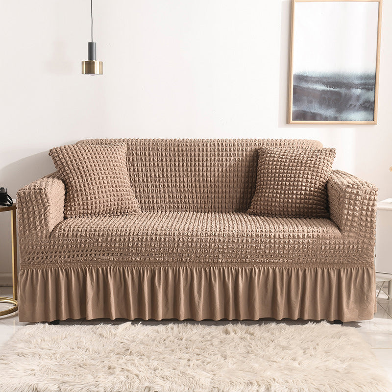 High-Quality Seersucker Stretch Sofa Slipcover with Elastic Bottom and Skirt Washable Furniture Protector for Kids and Pets 1/2/3/4 Seater Options - Ornate Home