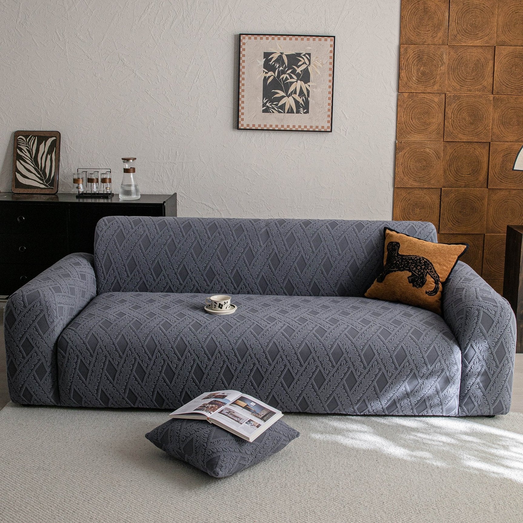 High Stretch 3D Jacquard Sofa Slipcovers, Pet Friendly Non Slip Sofa Cover Washable - Ornate Home