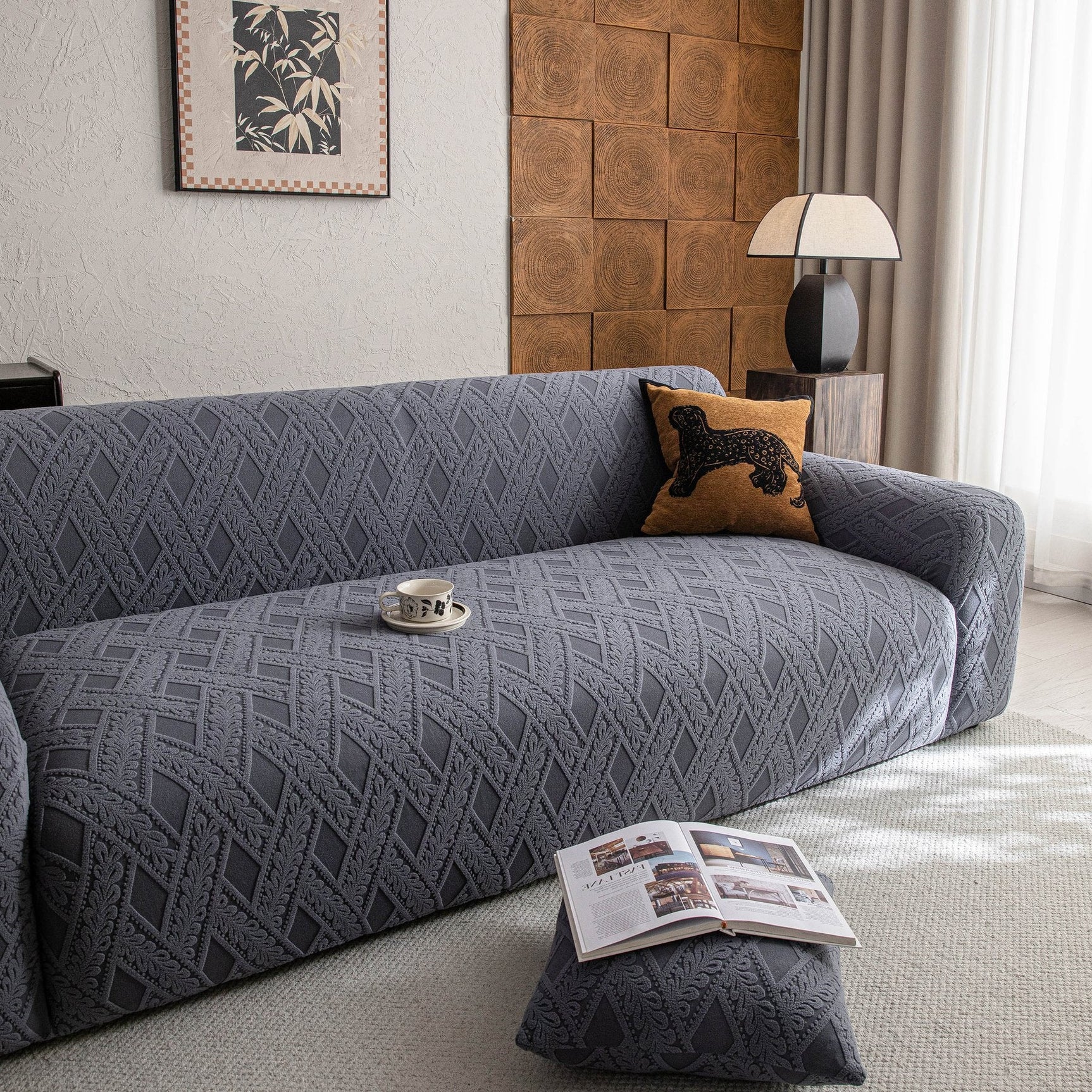 High Stretch 3D Jacquard Sofa Slipcovers, Pet Friendly Non Slip Sofa Cover Washable - Ornate Home