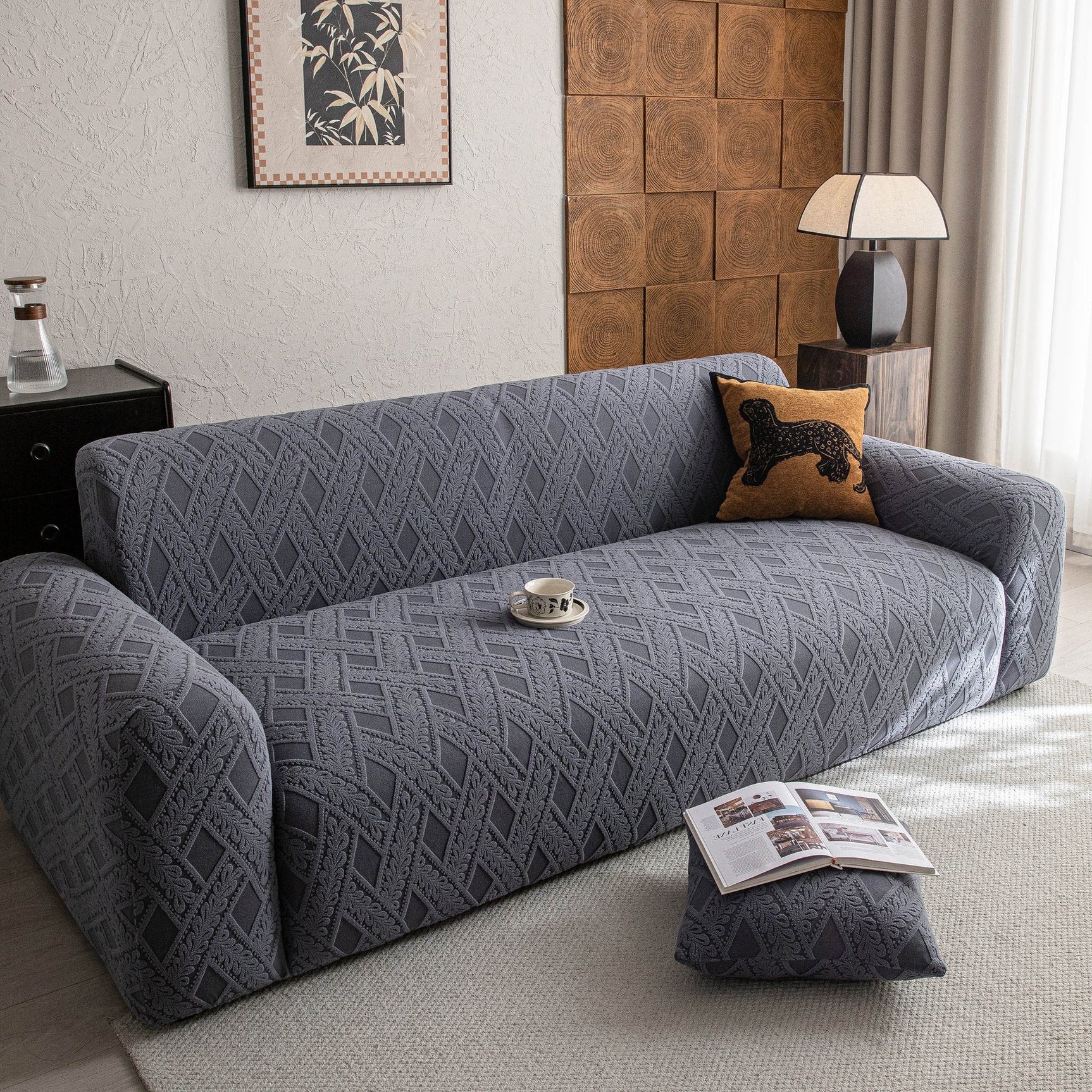 High Stretch 3D Jacquard Sofa Slipcovers, Pet Friendly Non Slip Sofa Cover Washable - Ornate Home