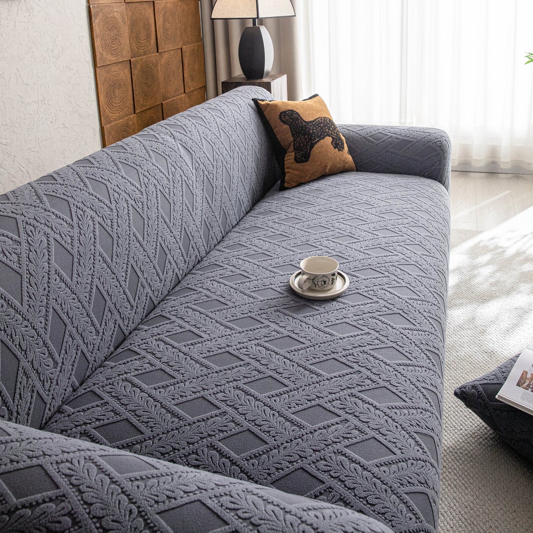 High Stretch 3D Jacquard Sofa Slipcovers, Pet Friendly Non Slip Sofa Cover Washable - Ornate Home