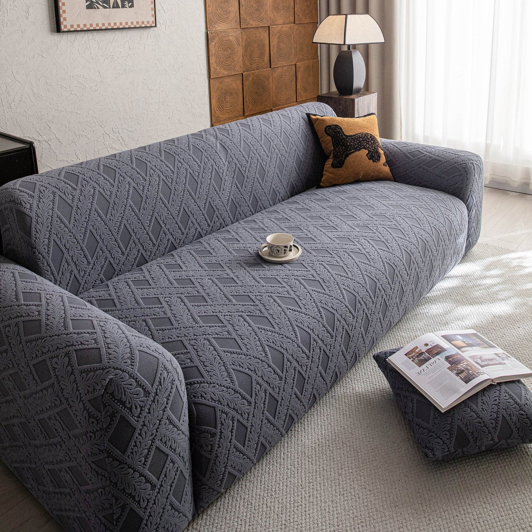 High Stretch 3D Jacquard Sofa Slipcovers, Pet Friendly Non Slip Sofa Cover Washable - Ornate Home
