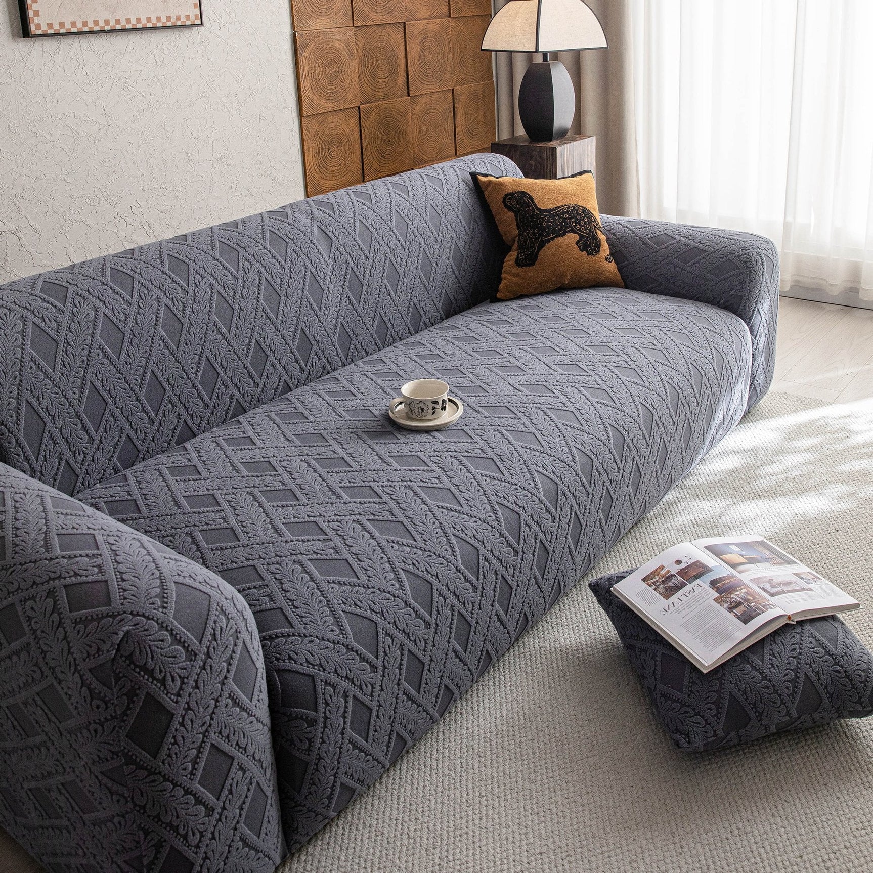 High Stretch 3D Jacquard Sofa Slipcovers, Pet Friendly Non Slip Sofa Cover Washable - Ornate Home