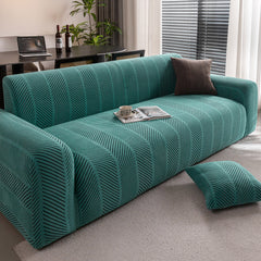 High Stretch Chevron Sofa Cover, Soft Washable Textured Jacquard Slipcover for Couch - Ornate Home