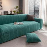 High Stretch Chevron Sofa Cover, Soft Washable Textured Jacquard Slipcover for Couch - Ornate Home