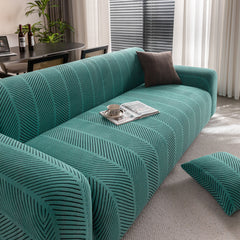 High Stretch Chevron Sofa Cover, Soft Washable Textured Jacquard Slipcover for Couch - Ornate Home