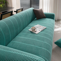 High Stretch Chevron Sofa Cover, Soft Washable Textured Jacquard Slipcover for Couch - Ornate Home