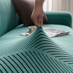 High Stretch Chevron Sofa Cover, Soft Washable Textured Jacquard Slipcover for Couch - Ornate Home