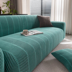 High Stretch Chevron Sofa Cover, Soft Washable Textured Jacquard Slipcover for Couch - Ornate Home