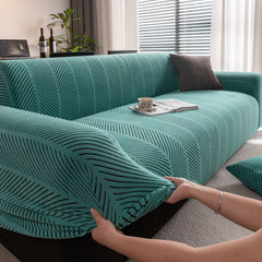 High Stretch Chevron Sofa Cover, Soft Washable Textured Jacquard Slipcover for Couch - Ornate Home