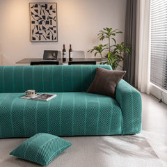 High Stretch Chevron Sofa Cover, Soft Washable Textured Jacquard Slipcover for Couch - Ornate Home