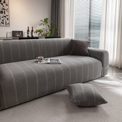 High Stretch Chevron Sofa Cover, Soft Washable Textured Jacquard Slipcover for Couch - Ornate Home