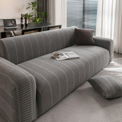 High Stretch Chevron Sofa Cover, Soft Washable Textured Jacquard Slipcover for Couch - Ornate Home