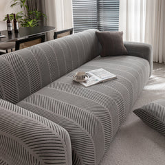 High Stretch Chevron Sofa Cover, Soft Washable Textured Jacquard Slipcover for Couch - Ornate Home