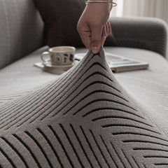 High Stretch Chevron Sofa Cover, Soft Washable Textured Jacquard Slipcover for Couch - Ornate Home