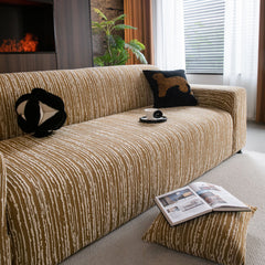 High Stretch Couch Slipcover with Abstract Stripe, Washable Non-Slip Cover for Dogs - Ornate Home