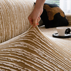 High Stretch Couch Slipcover with Abstract Stripe, Washable Non-Slip Cover for Dogs - Ornate Home