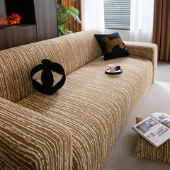 High Stretch Couch Slipcover with Abstract Stripe, Washable Non-Slip Cover for Dogs - Ornate Home