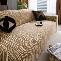 High Stretch Couch Slipcover with Abstract Stripe, Washable Non-Slip Cover for Dogs - Ornate Home