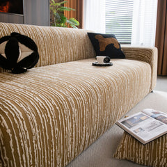High Stretch Couch Slipcover with Abstract Stripe, Washable Non-Slip Cover for Dogs - Ornate Home