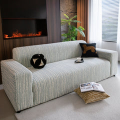 High Stretch Couch Slipcover with Abstract Stripe, Washable Non-Slip Cover for Dogs - Ornate Home