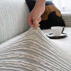 High Stretch Couch Slipcover with Abstract Stripe, Washable Non-Slip Cover for Dogs - Ornate Home