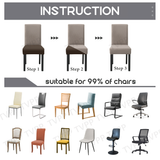 High Stretch Dining Chair Cover, 1/2/4/6pcs Jacquard Spandex Slipcover - Ornate Home