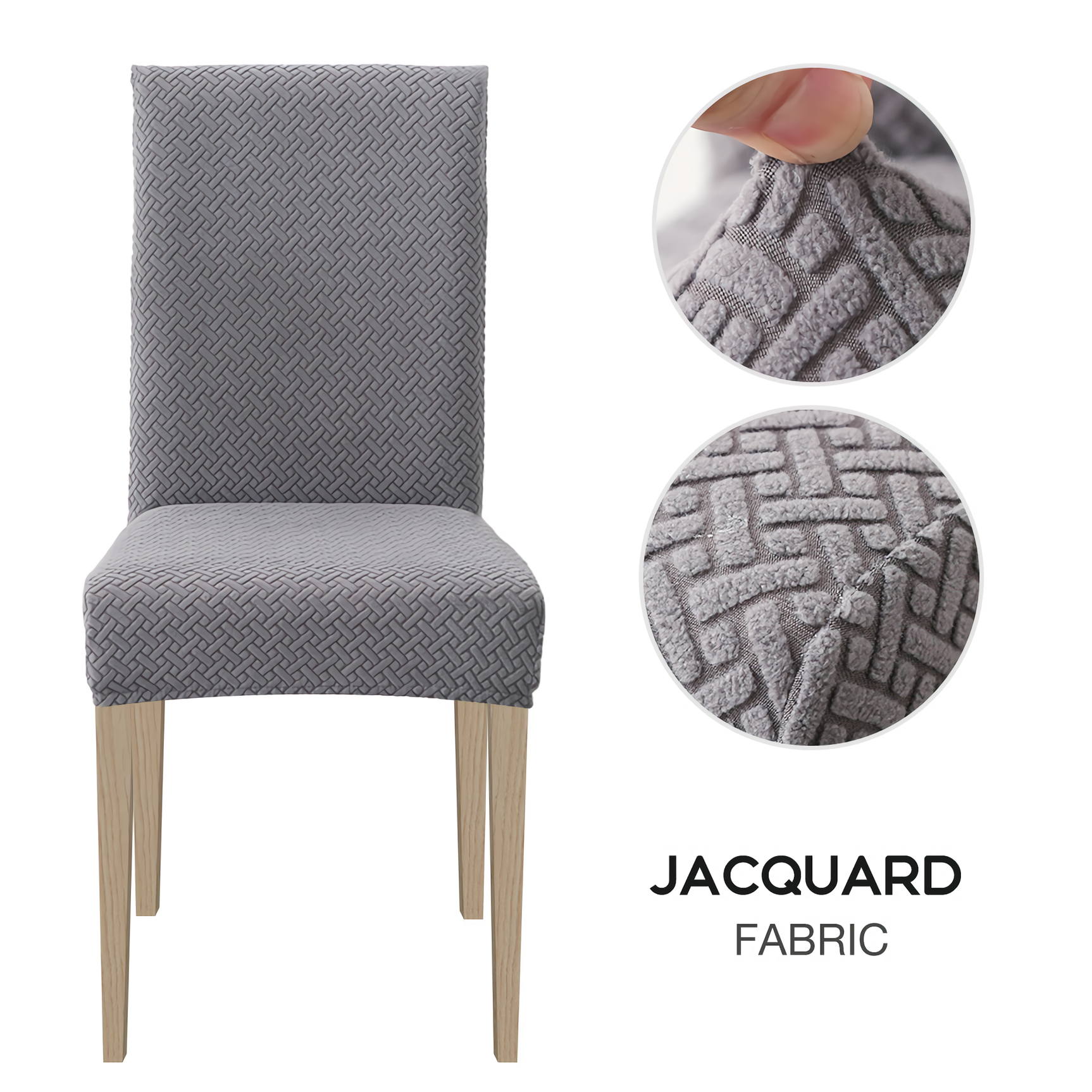 High Stretch Dining Chair Cover, 1/2/4/6pcs Jacquard Spandex Slipcover - Ornate Home