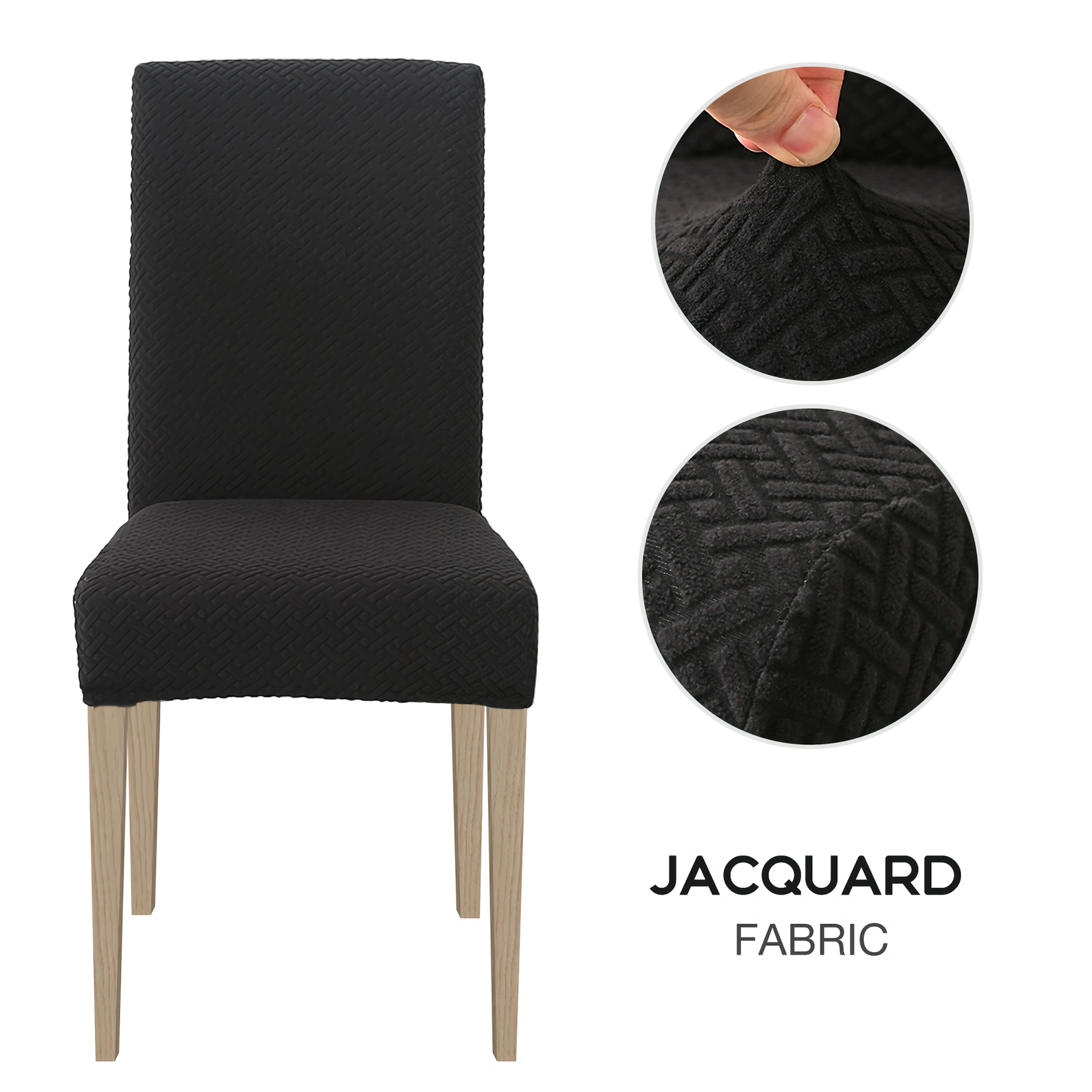 High Stretch Dining Chair Cover, 1/2/4/6pcs Jacquard Spandex Slipcover - Ornate Home