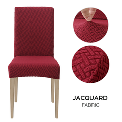 High Stretch Dining Chair Cover, 1/2/4/6pcs Jacquard Spandex Slipcover - Ornate Home